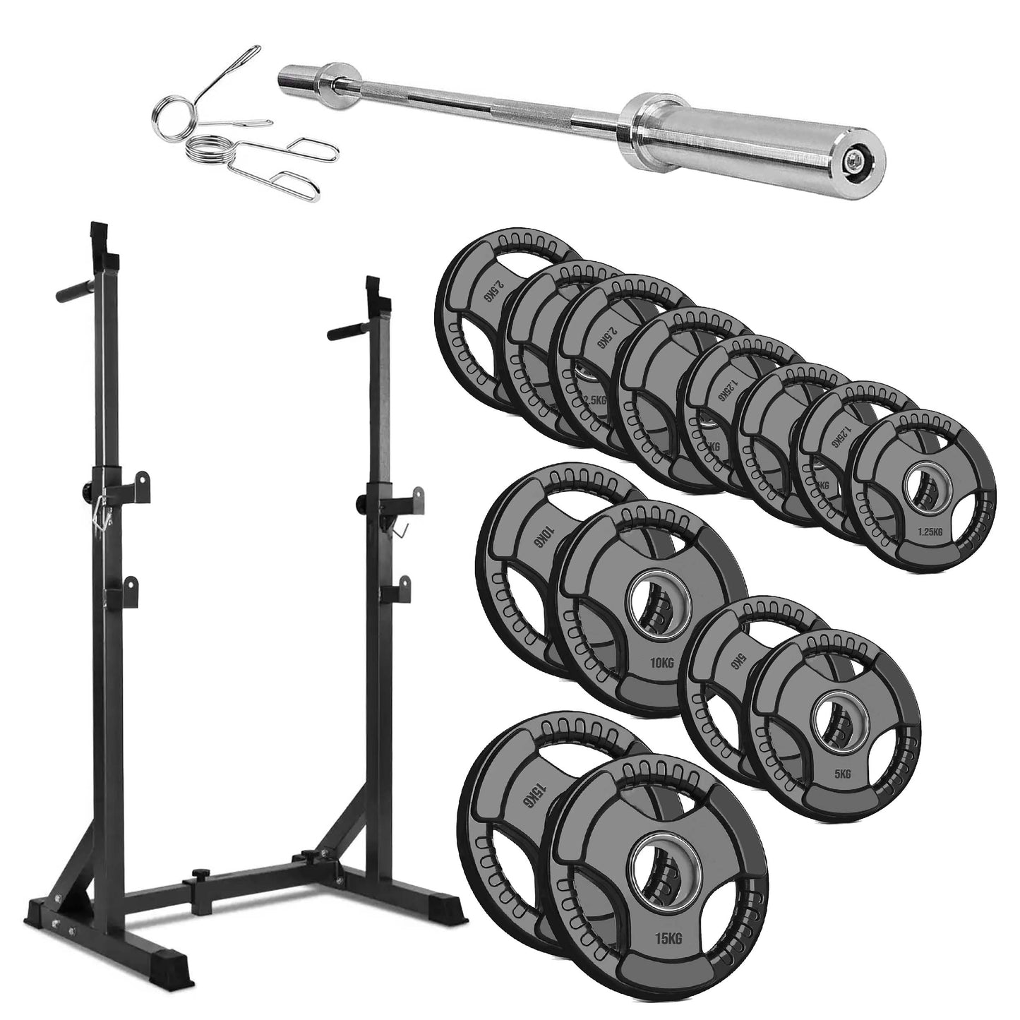 Heavy‑Duty Half Squat Rack – Adjustable Height & Width with Dip Station & Spotter Arms, 200 kg Load for Home Gym Strength Training