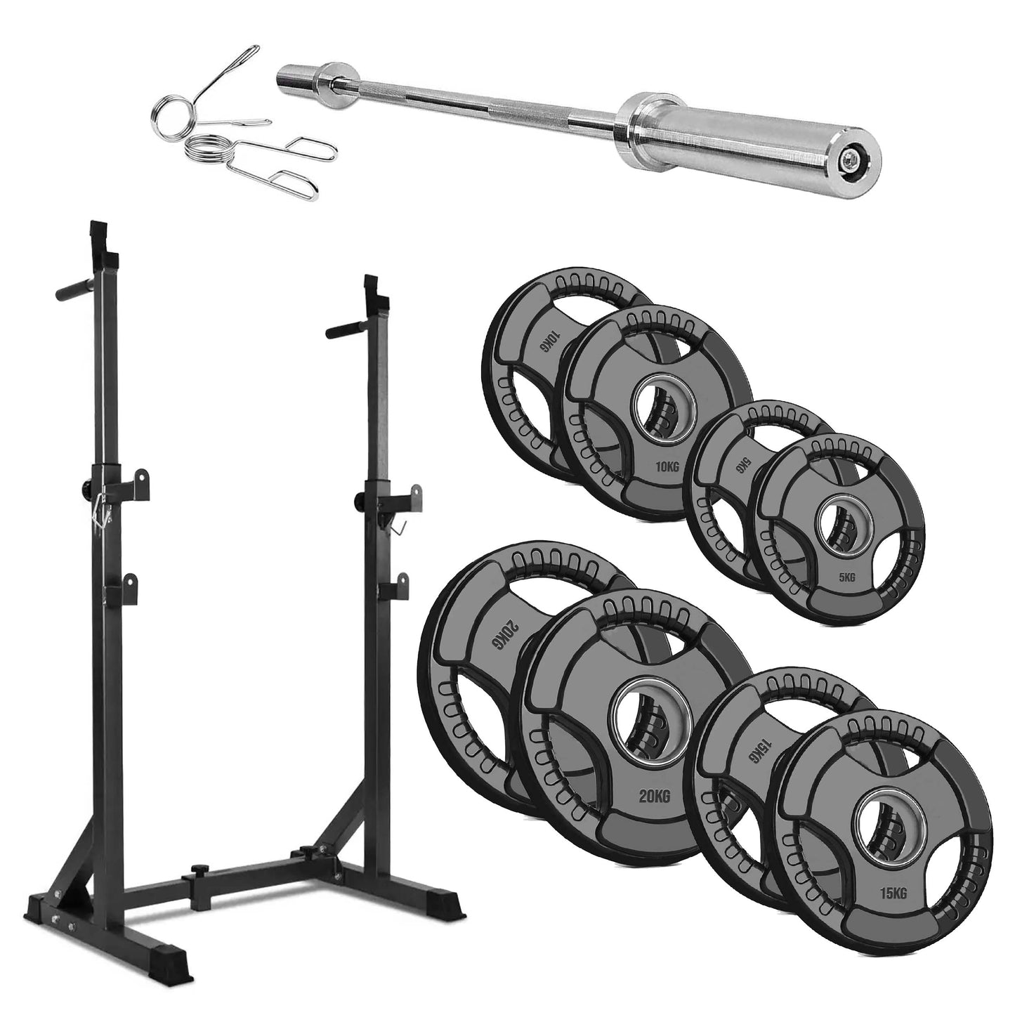 Heavy‑Duty Half Squat Rack – Adjustable Height & Width with Dip Station & Spotter Arms, 200 kg Load for Home Gym Strength Training