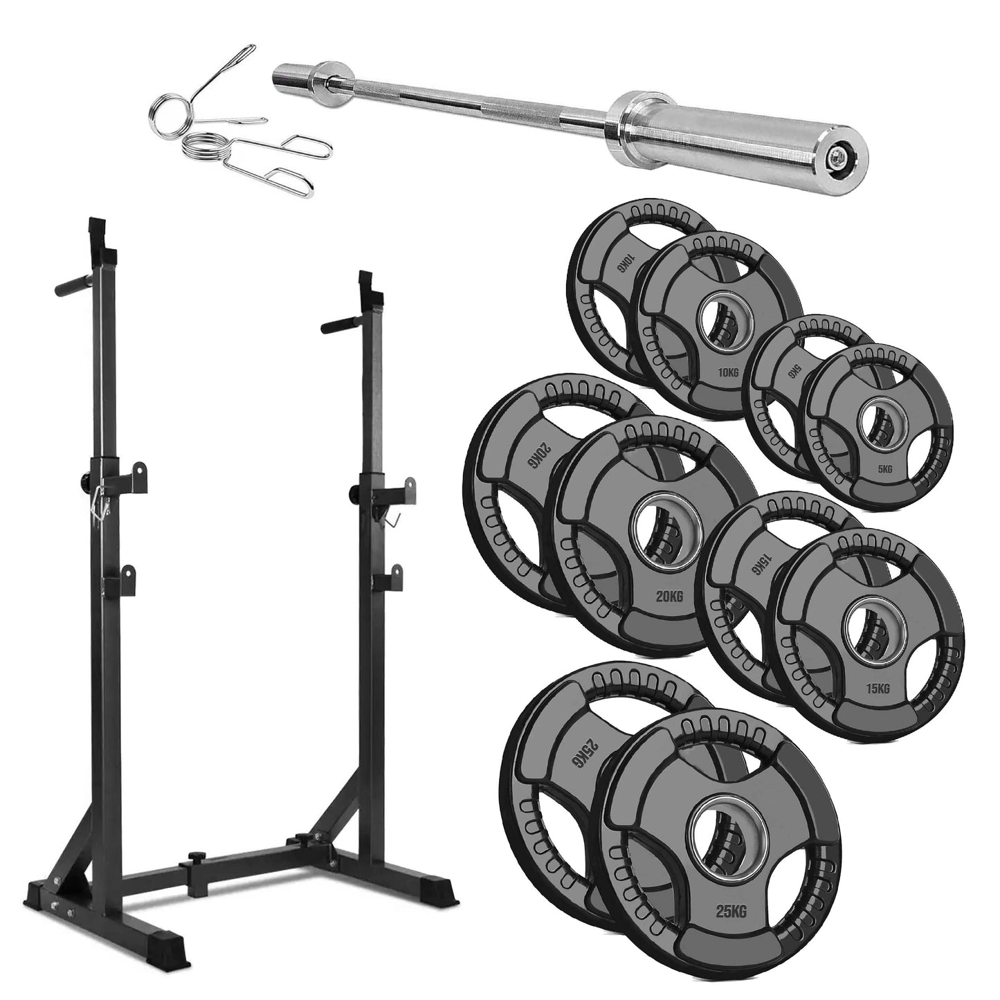 Heavy‑Duty Half Squat Rack – Adjustable Height & Width with Dip Station & Spotter Arms, 200 kg Load for Home Gym Strength Training