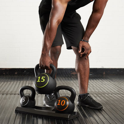 Kettlebell Weight Set of 3 – Full-Body Training Kit for Home Fitness