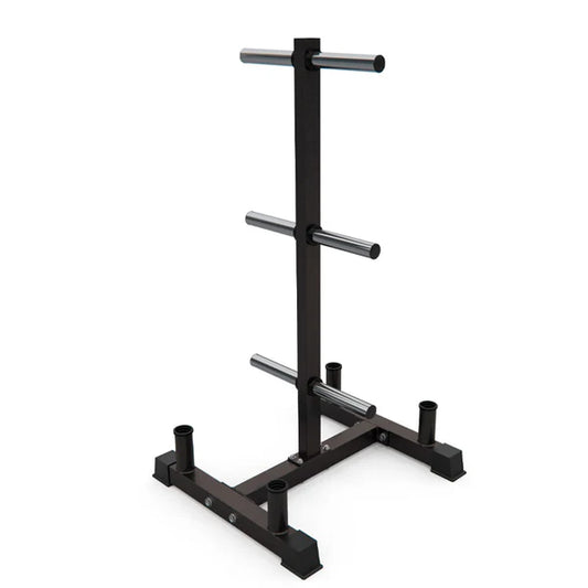 Black metal squat rack on a white background