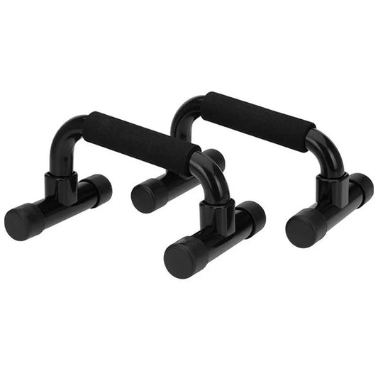 Set of black push-up bars on a white background