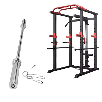 Adjustable Steel Power Cage with Cable Pulley System, Multi-Grip Pull-Up & Dip Bar – Heavy Duty Home Gym Rack