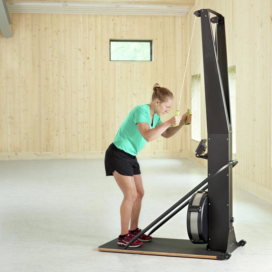 Digital display on a piece of exercise equipment with blurred background