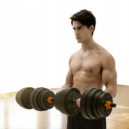 Adjustable Dumbbells & Barbell Set | Vinyl‑Coated 20–30 kg Strength Kit | 2‑in‑1 Combo for Home Gym Training