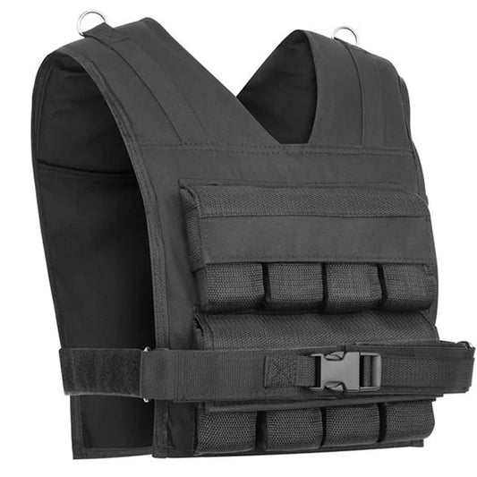 Black tactical vest on a white background