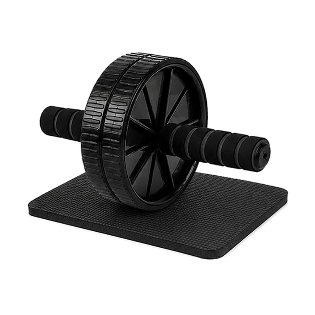 Double‑Wheel Ab Roller & Mat with Non‑Slip Foam Handles & Extra‑Thick Knee Pad – Dual‑Wheel Core Strength Trainer for Home Gym Workouts