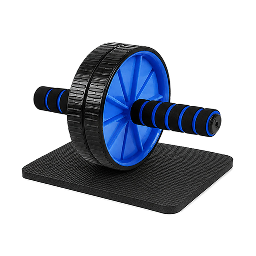 Double‑Wheel Ab Roller & Mat with Non‑Slip Foam Handles & Extra‑Thick Knee Pad – Dual‑Wheel Core Strength Trainer for Home Gym Workouts