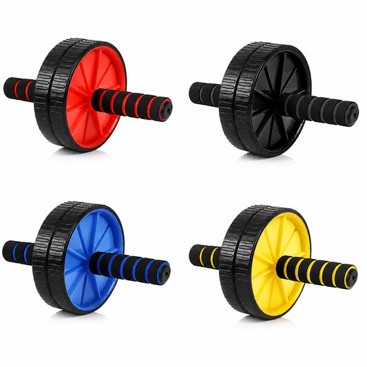 Double‑Wheel Ab Roller & Mat with Non‑Slip Foam Handles & Extra‑Thick Knee Pad – Dual‑Wheel Core Strength Trainer for Home Gym Workouts