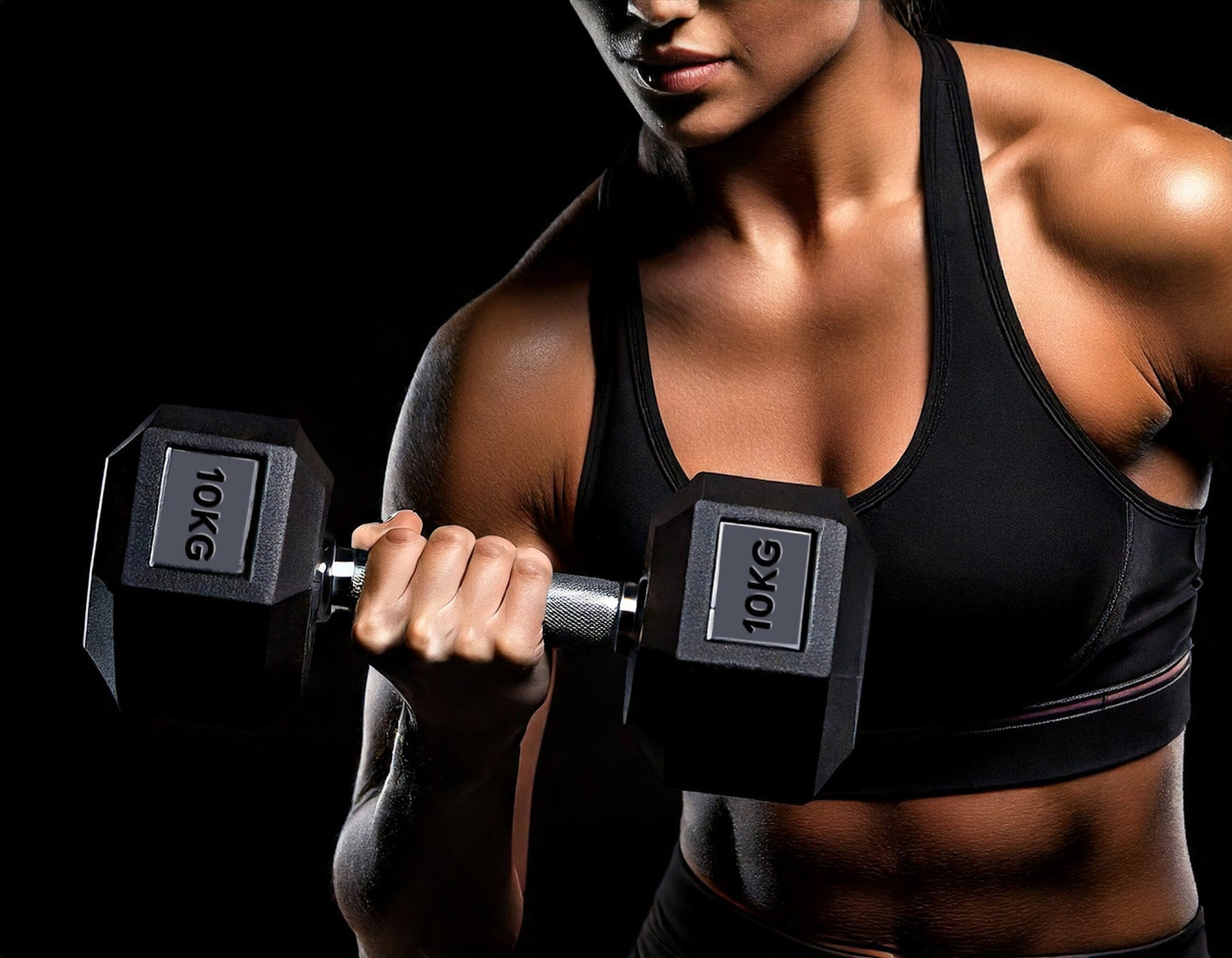 Hex Dumbbells Pairs & Sets (2.5kg–60kg) – Rubber-Coated, Anti-Roll, Steel Knurled Grip – Strength Training Weights for Home Gym or Studio