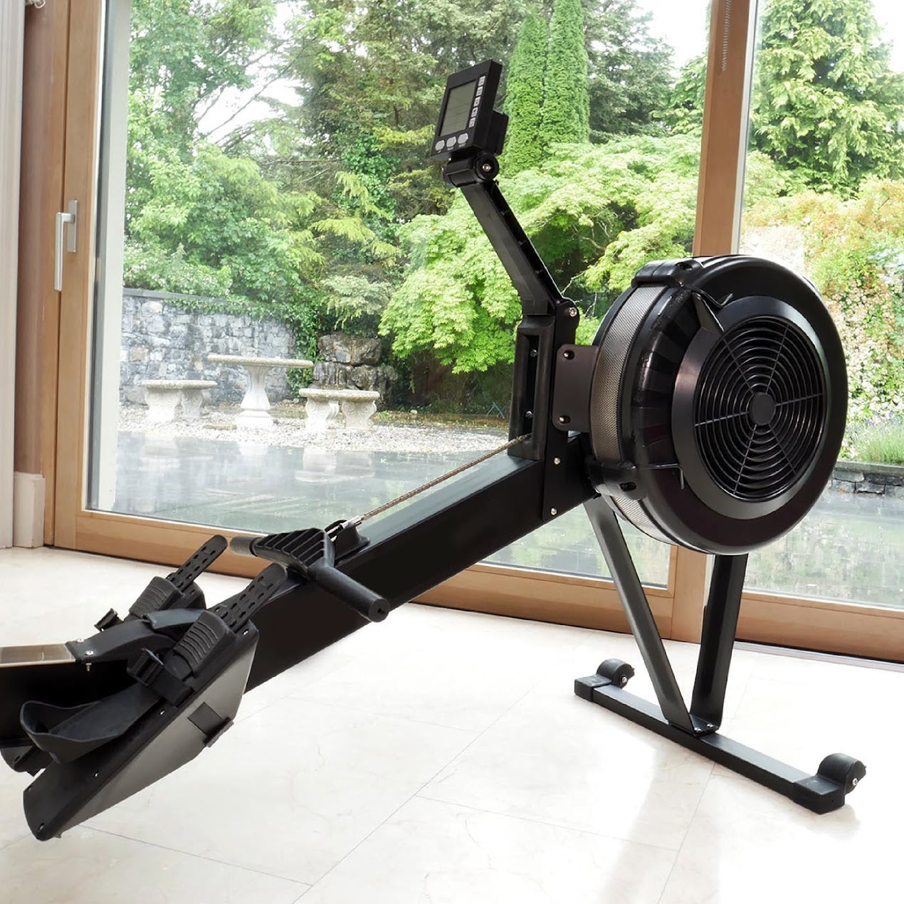 Silent Air Rowing Machine – 10-Level Resistance Rower with Foldable Frame, Smart Monitor & Comfort Seat for Home Fitness