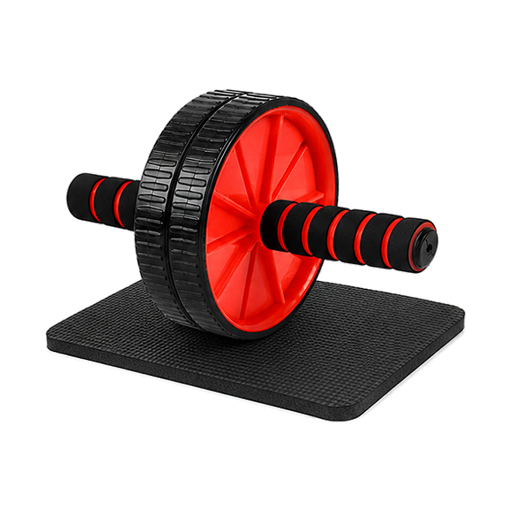 Double‑Wheel Ab Roller & Mat with Non‑Slip Foam Handles & Extra‑Thick Knee Pad – Dual‑Wheel Core Strength Trainer for Home Gym Workouts