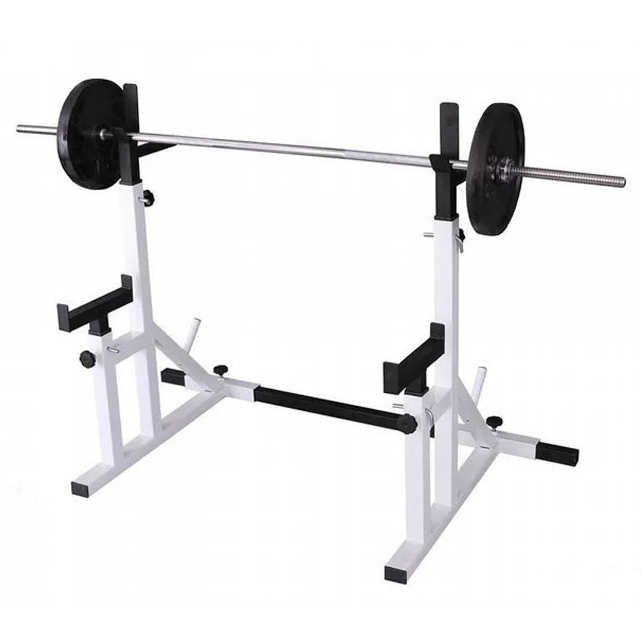 Bench Press Rack 2.0 & Adjustable Squat – Heavy‑Duty 50 × 50 mm Steel, 13 Height & 10 Width Settings – Home Gym Compact Strength Station