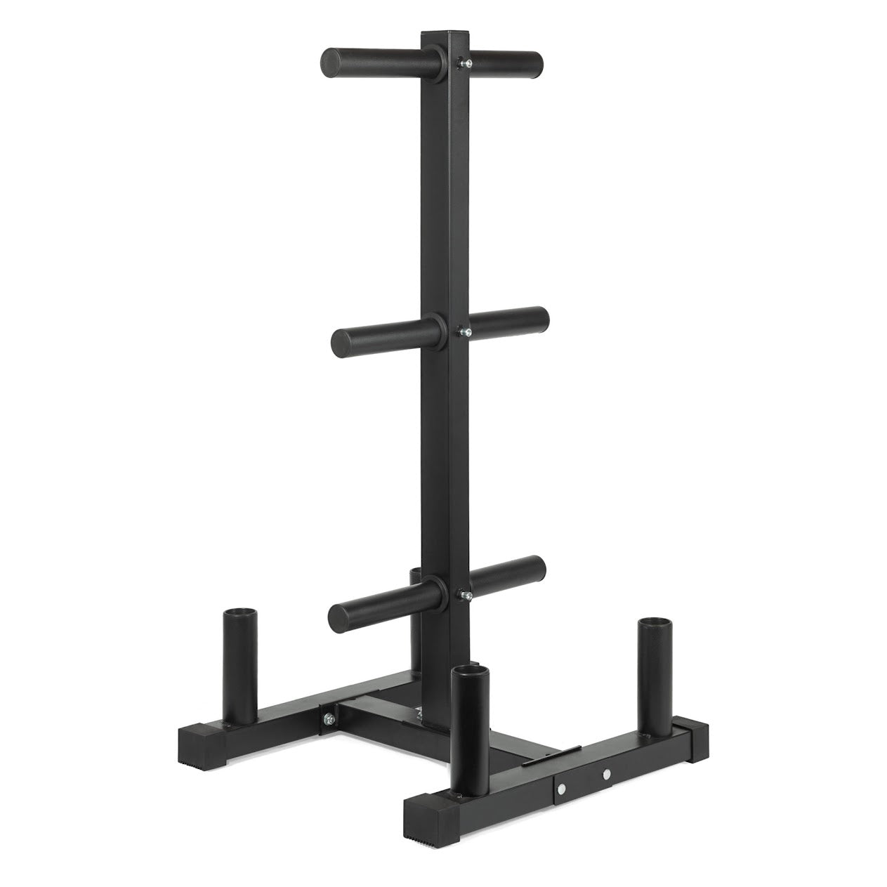 3-Tier Olympic Weight Plate Rack with Barbell Holder – Heavy-Duty Steel Weight Tree | 200kg Capacity | Compact Black Powder-Coated Home Gym Stand