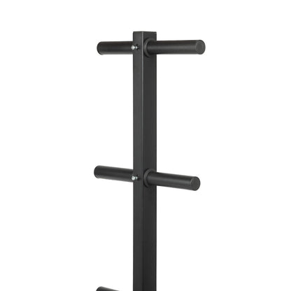 3-Tier Olympic Weight Plate Rack with Barbell Holder – Heavy-Duty Steel Weight Tree | 200kg Capacity | Compact Black Powder-Coated Home Gym Stand